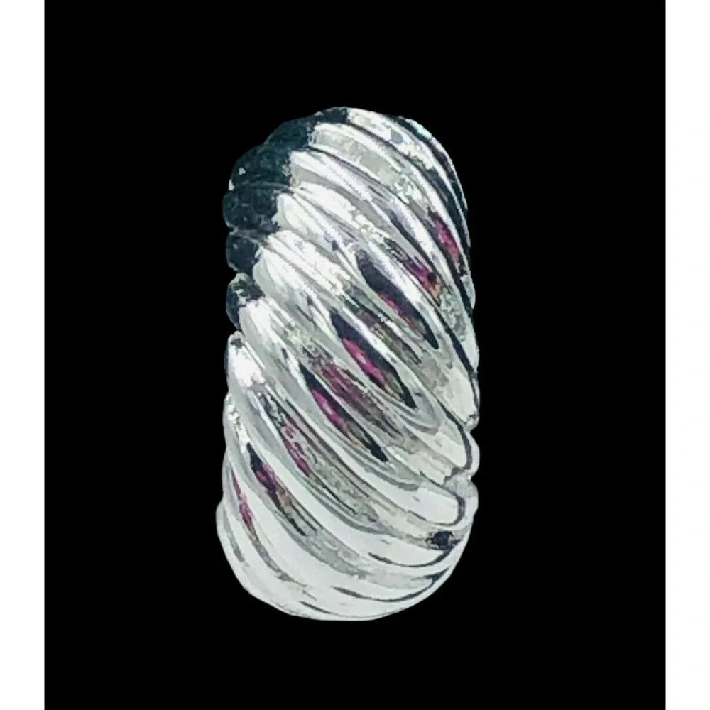 Napier Vintage Hoop Earrings Silver Tone Textured Clip On